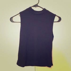 Sleeveless black blouse